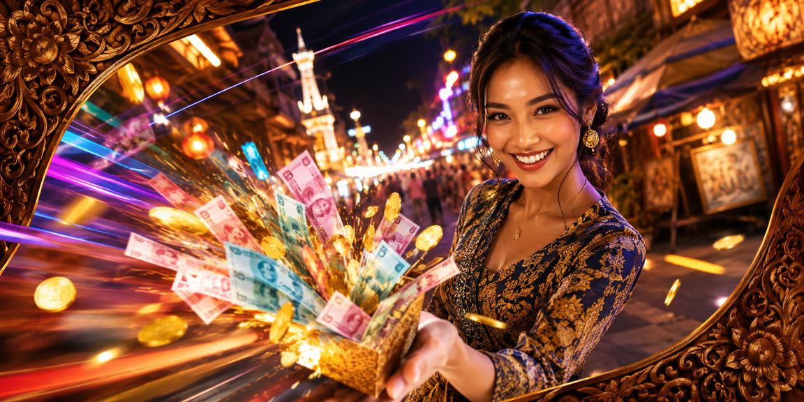 Pengunjung pasar malam menikmati bonus cashback dari platform taruhan online